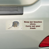 Hoefijzer Krab Beaches Clean Bumpersticker (Op auto)