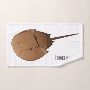 Hoefijzer krab cartoon illustratie bad handdoek