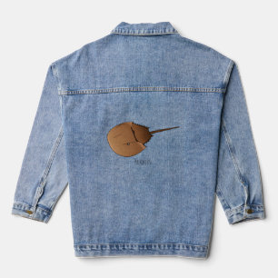 Hoefijzer krab cartoon illustratie denim jacket