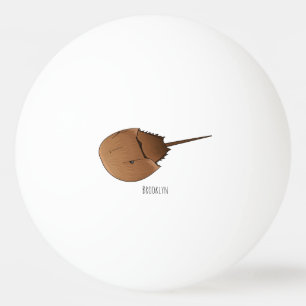Hoefijzer krab cartoon illustratie pingpongballen