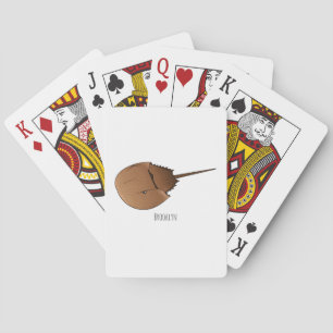Hoefijzer krab cartoon illustratie pokerkaarten