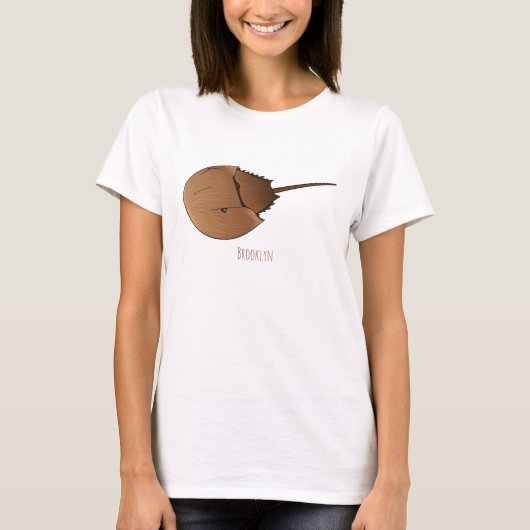 Hoefijzer krab cartoon illustratie t-shirt (Voorkant)
