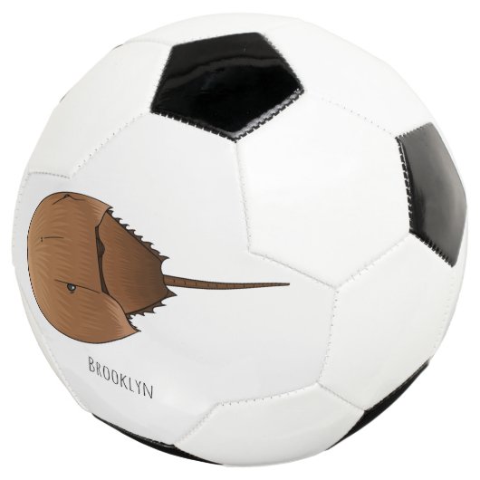 Hoefijzer krab cartoon illustratie voetbal (Drie kwart)