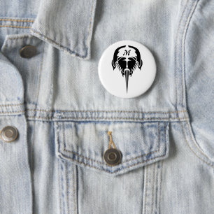 Hoefijzer krab in tribale Tattoo stijl Ronde Button 5,7 Cm