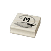 Hoefijzer krab speelt in het watermonogram rubberstempel (Stempel)
