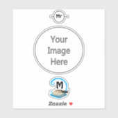 Hoefijzer krab speelt in het watermonogram sticker (Vel)