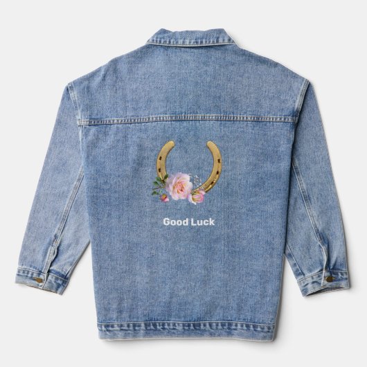 Hoefijzer met Bloemen Denim Jacket (Achterkant)