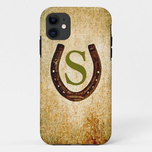 Hoefijzer met monogram aan Personalisatie Case-Mate iPhone Case (Achterkant)