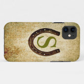 Hoefijzer met monogram aan Personalisatie Case-Mate iPhone Case (Achterkant (horizontaal))