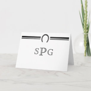 Hoefijzer monogram briefpapier notitiekaartje