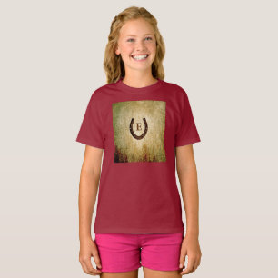 Hoefijzer Monogram Gepersonaliseerd Initiaal T-Shi T-shirt