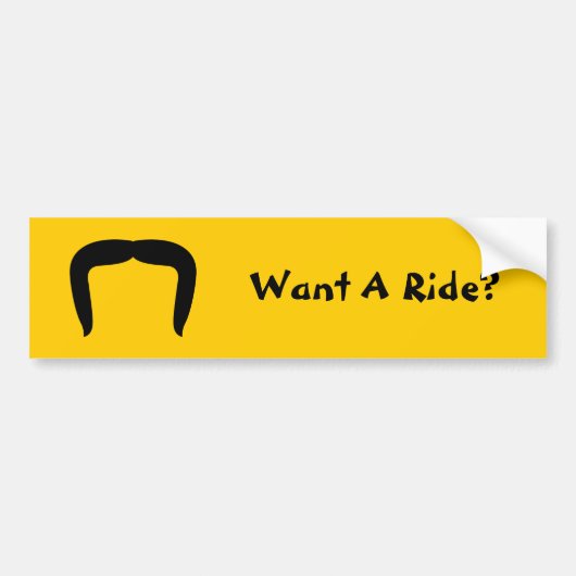 Hoefijzer Mustache Bumpersticker (Voorkant)