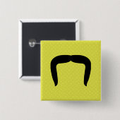 Hoefijzer Mustache Vierkante Button 5,1 Cm (Voorkant /achterkant)