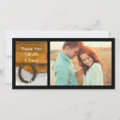 Hoefijzer Pearls Country Barn Weddenschap Dank je Bedankkaart (Voorkant)