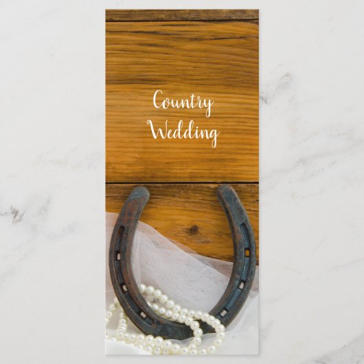 Hoefijzer Pearls country Western Wedding Programme Programma (Voorkant)