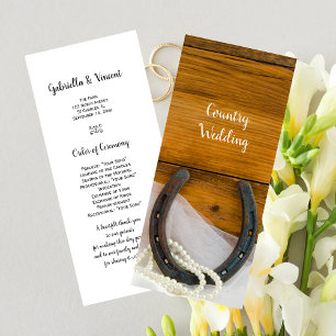 Hoefijzer Pearls country Western Wedding Programme Programma