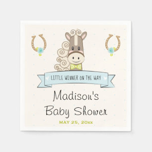 Hoefijzer Roos Derby Horse Boy Bowtie Baby shower Servet