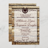 Hoefijzer Rustic Wedding Kaart (Voorkant / Achterkant)