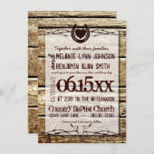 Hoefijzer Rustic Wedding Kaart (Voorkant / Achterkant)