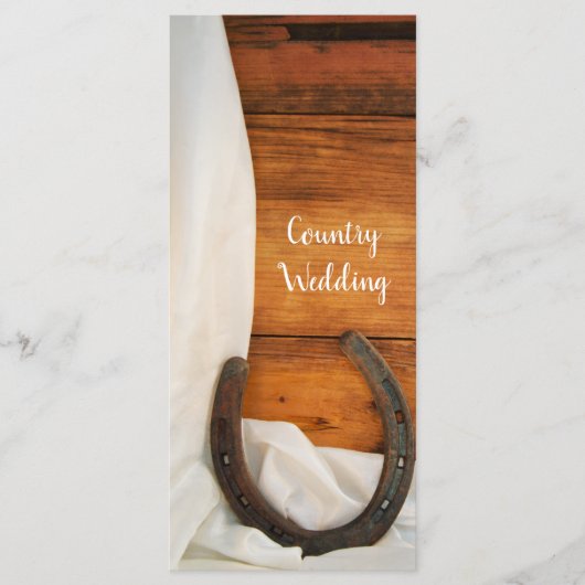 Hoefijzer Satin Country Western Weddenschap Programma (Voorkant)