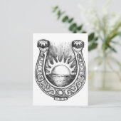 Hoefijzer Sun en Zee Tattoo Briefkaart (Staand voorkant)