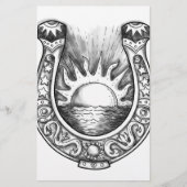Hoefijzer Sun en Zee Tattoo Briefpapier (Voorkant)