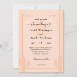 Hoefijzer terug westerne trouwuitnodigingen kaart