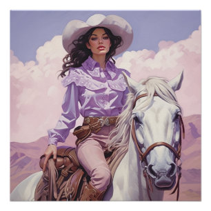 Hoefijzer tinten: Cowgirl Wall Art Perfect Poster