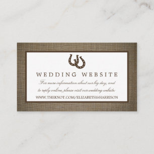 Hoefijzer van het rustige land op de bruiloft informatiekaartje