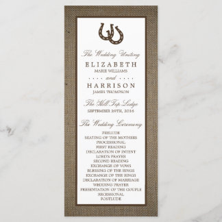 Hoefijzer van het rustige land op de bruiloft programma