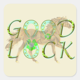hoefijzer vierkante sticker