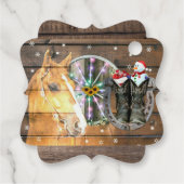 Hoefijzer voor kerstpaardenwagon Cowboy Boots Bedankjes Labels (Achterkant)