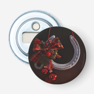 Hoefijzer voor paardenkerst button flesopener