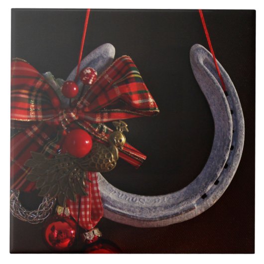 Hoefijzer voor paardenkerst tegeltje (Voorkant)