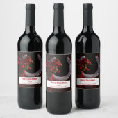 Hoefijzer voor paardenkerst wijn etiket (Flessen)