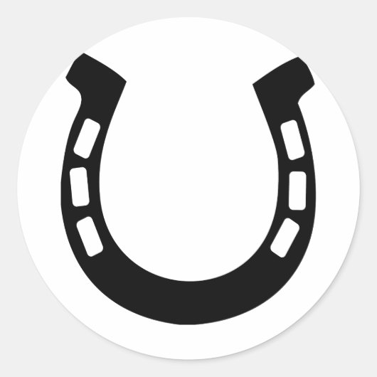 hoefijzer voor succes ronde sticker (Voorkant)