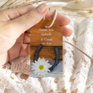Hoefijzer Westerne bruiloft voor Labels van White Cadeaulabel