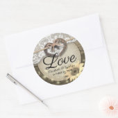 Hoefijzer Zonnebloem Hout Land Weddenschap Bedankt Ronde Sticker (Envelop)