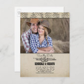 Hoefijzers Country Rustic Bewaar de datum Aankondigingskaart (Voorkant / Achterkant)