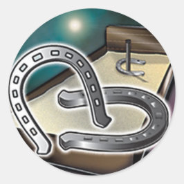 hoefijzers en Pit Ronde Sticker