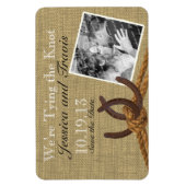 Hoefijzers en touw foto opslaan van de datum magneet (Verticaal)