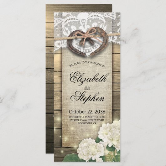 Hoefijzers Hydrangea Bloedhouten Landschap Weddens Programma (Voorkant / Achterkant)