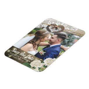 Hoefijzers hydrangea Wedding Save the Date Photo Magneet