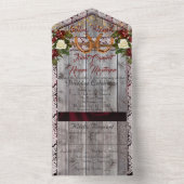 Hoefijzers & Lace Gettin' Hitched Wedding All In One Uitnodiging (Binnen)