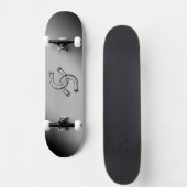 Hoefijzers op Zilvergradiënt Skateboard (Voorkant)