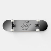 Hoefijzers op Zilvergradiënt Skateboard (Horizontaal)