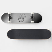 Hoefijzers op Zilvergradiënt Skateboard (Horizontaal)