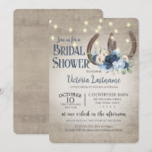 Hoefijzers van Floral en lights Rustic Barn Wood Kaart (Voorkant / Achterkant)