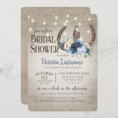 Hoefijzers van Floral en lights Rustic Barn Wood Kaart (Voorkant / Achterkant)