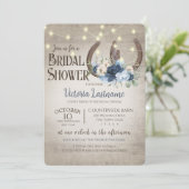 Hoefijzers van Floral en lights Rustic Barn Wood Kaart (Staand voorkant)